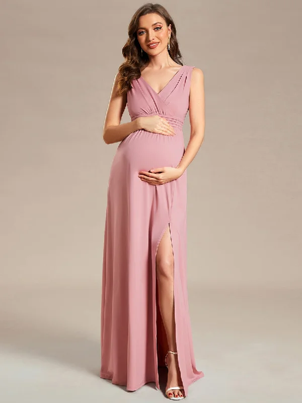 Daily Deals Sleeveless Side Split Bleted Wholesale Maternity Dresses Exquisite Craftsmanship