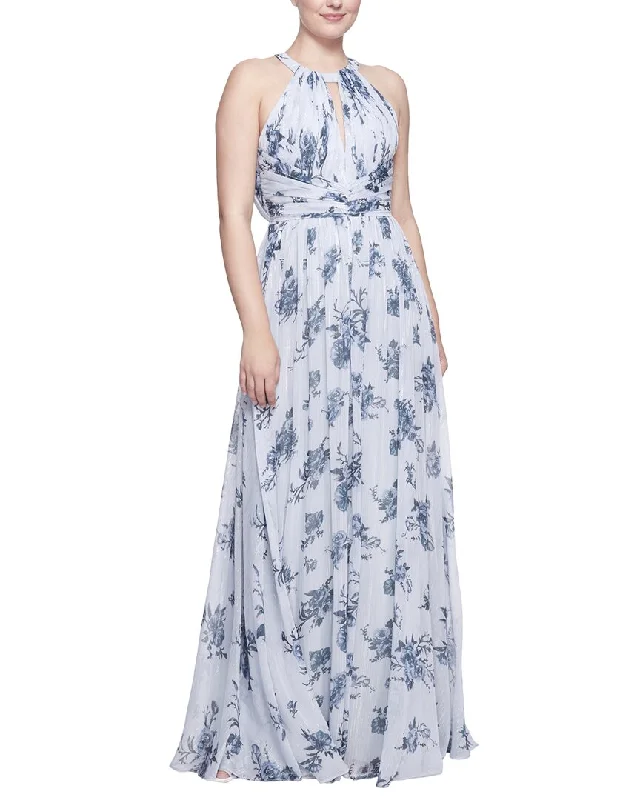 Avant-Garde Style Promotions Marchesa Notte Carrara Sleeve Long Gown Classic Timeless Elegant Style