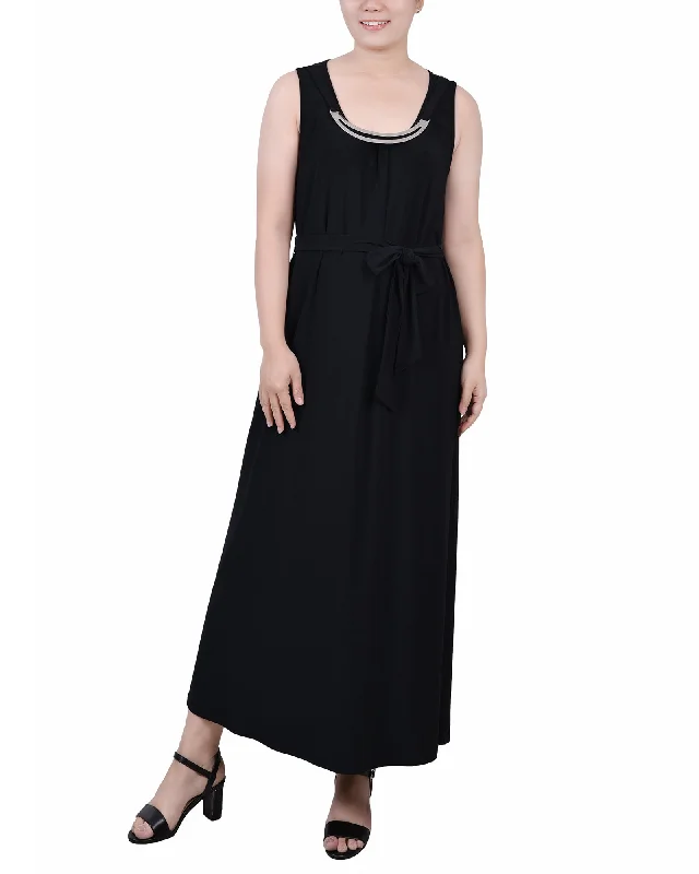 Discount Extravaganza Petite Ankle Length Sleeveless Dress Elegant Contour