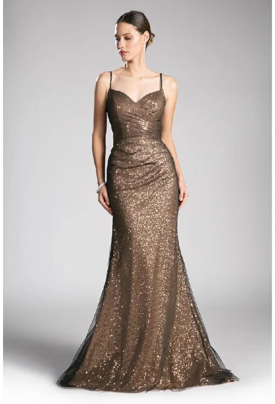 Best Sellers Cinderella Divine CH570 Long Plus Size Sequins Evening Prom Dress Summer Fashion