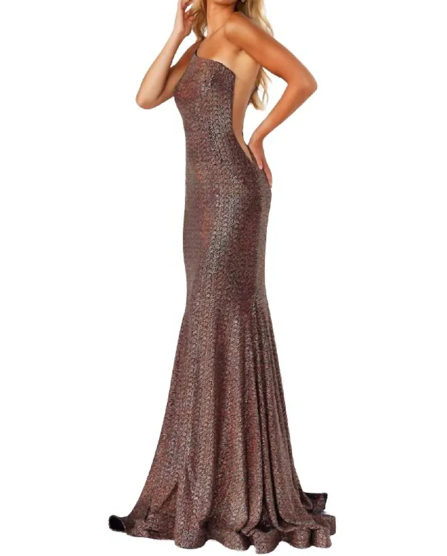 Top Brand Discounts One Shoulder Prom Gown In Multi Contemporary Elegance