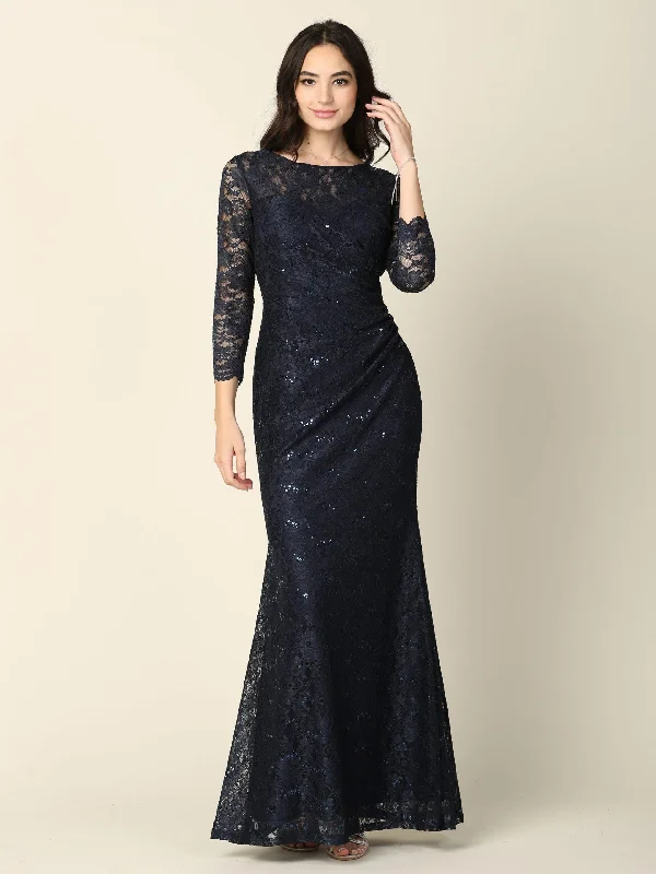 Trendy Pulse Long Mother of the Bride Lace Formal Dress Seasonal Trend