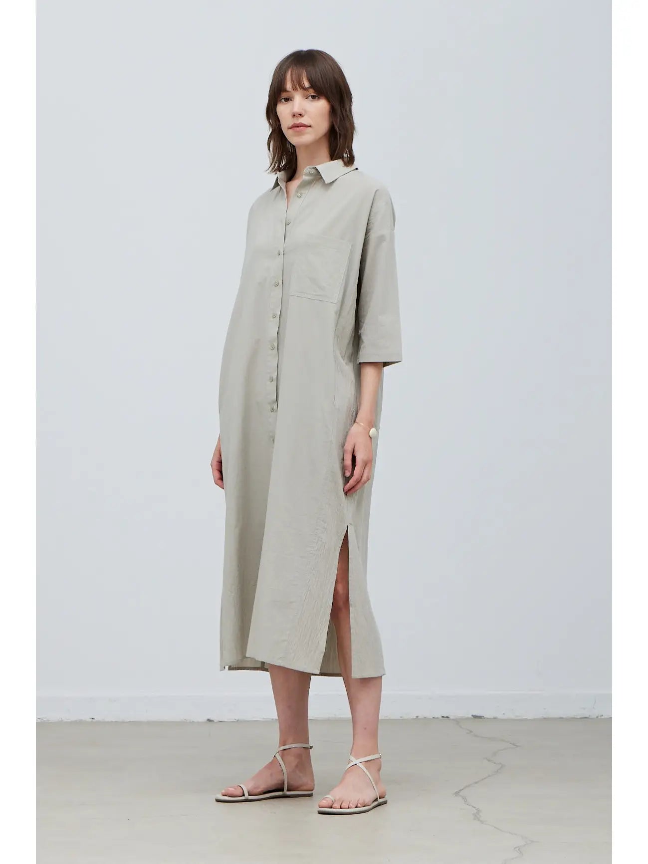 Limited Time Special Offer Sato Cotton Shirt Dress Graceful Cut