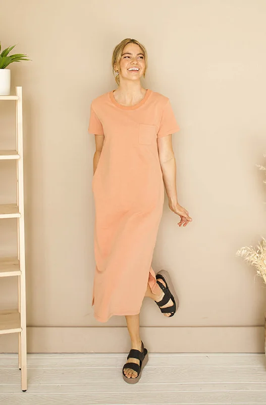 Fashion-Forward Shay Coral T-Shirt Dress - FINAL SALE - FINAL FEW Tropical Island - Inspired Attire