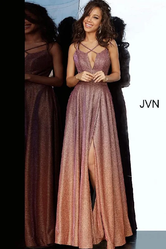 Sophisticated Street Style Offers Jovani 4327 Long Metallic Prom Dress Exquisite Craftsmanship