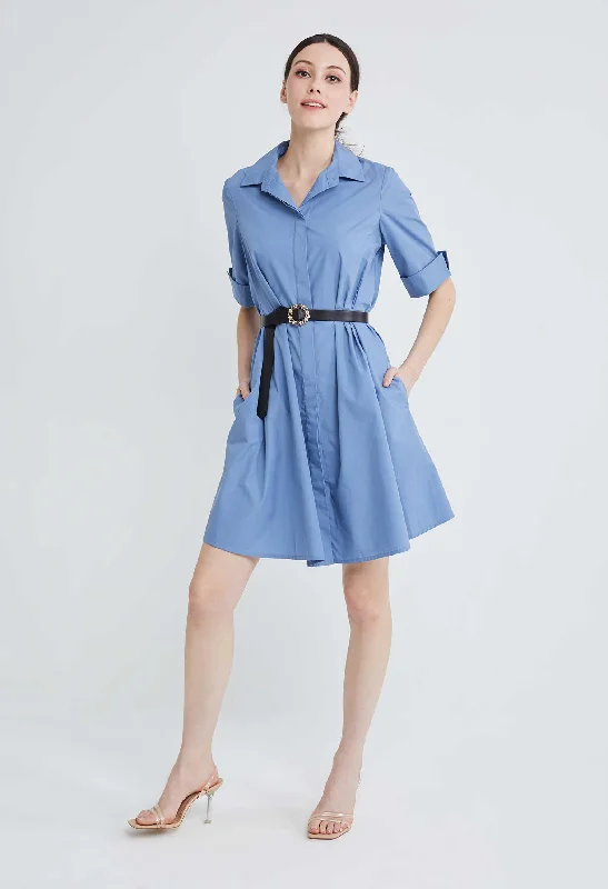 Chic & Cozy Collection Button Down Shirt Dress Feminine Grace