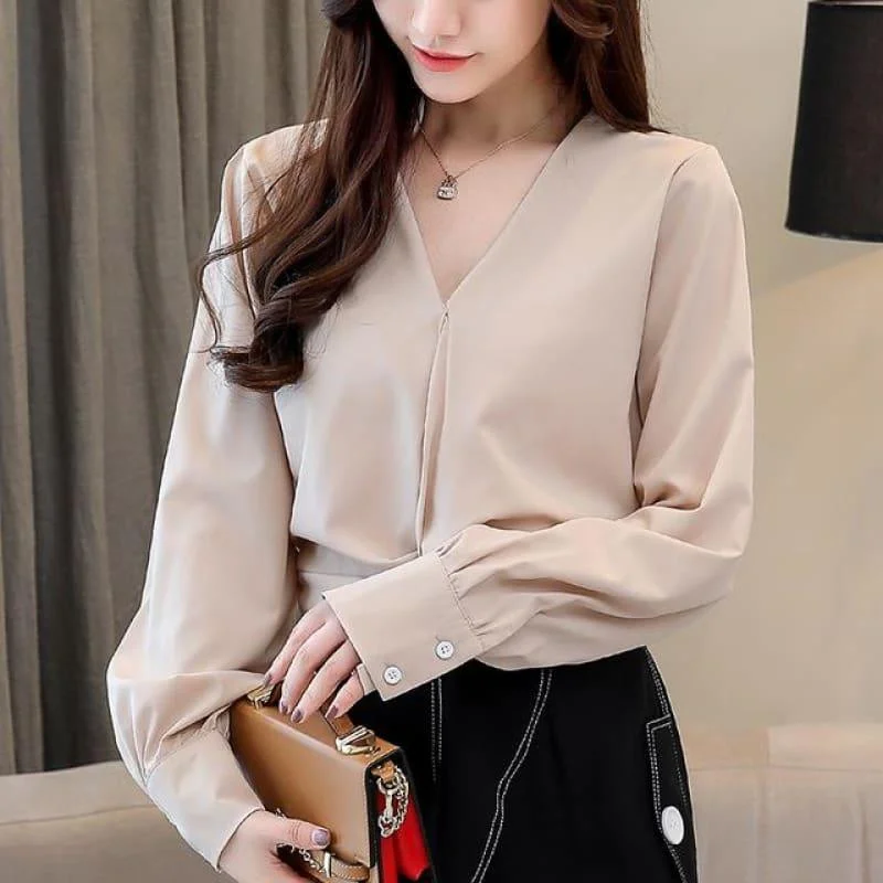 Hot Sale Long Sleeve Women Chiffon Blouse Hollywood Glam Award - Show Style