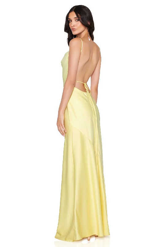 Clearance Event Nookie Entice Drape Gown - Lemon Floral Style