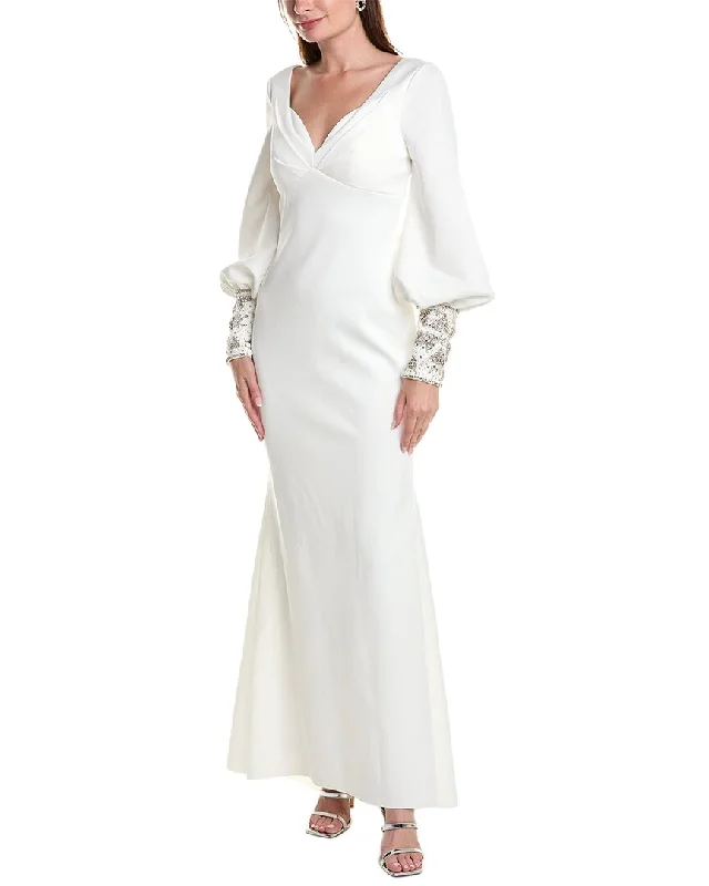 Daily Deals Badgley Mischka Scuba Gown Exquisite Craftsmanship