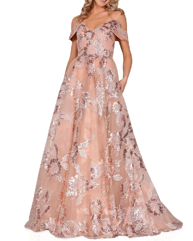 Sophisticated Street Style Offers Terani Rose Ballgown Embroidery Dress Romantic Flair