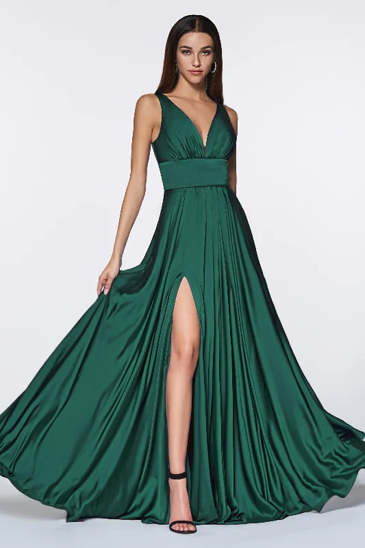 Feminine Style Promotions Cinderella Divine CD7469 Prom Long High Slit Dress Contemporary Chic