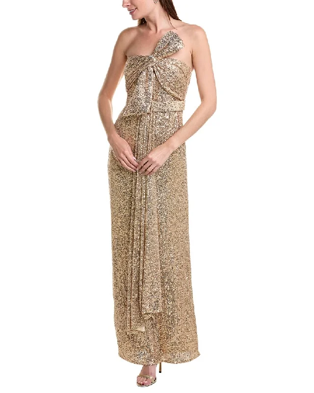 Limited Time Offer Badgley Mischka Sequin Bow Gown Feminine Elegance