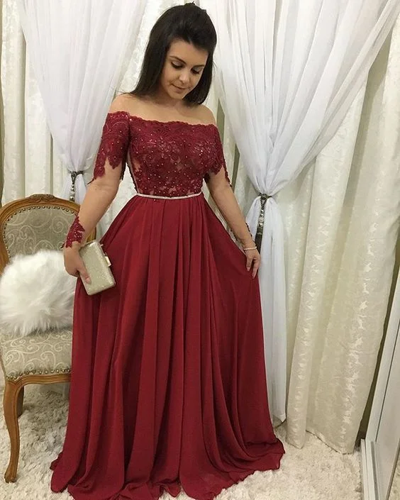 Seize Bargains Off Shoulder Long Sleeve Prom Dresses    cg11653 Urban Sophistication