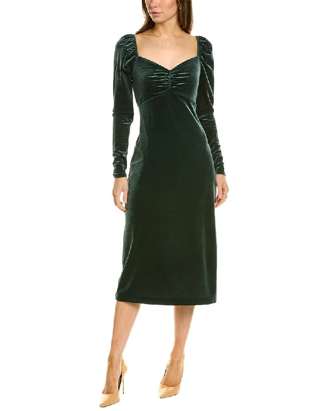 Exclusive Sale Boden Velvet Jersey Midi Dress Feminine Elegance