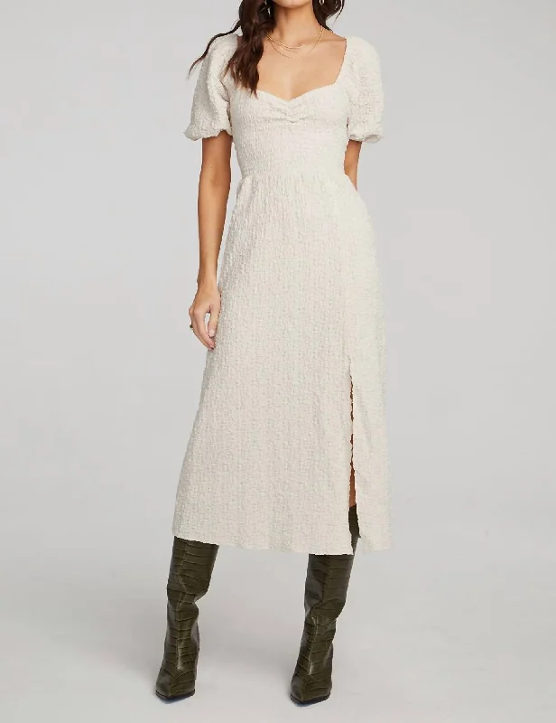 Stylish Deals Fullmer Midi Dress In Sandstone Feminine Soft - Hued Look