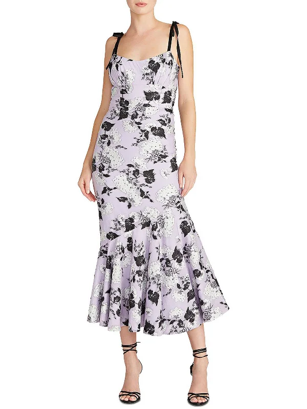 Casual Chic Womens Asymmetric Flounce Midi Dress Classic Charm