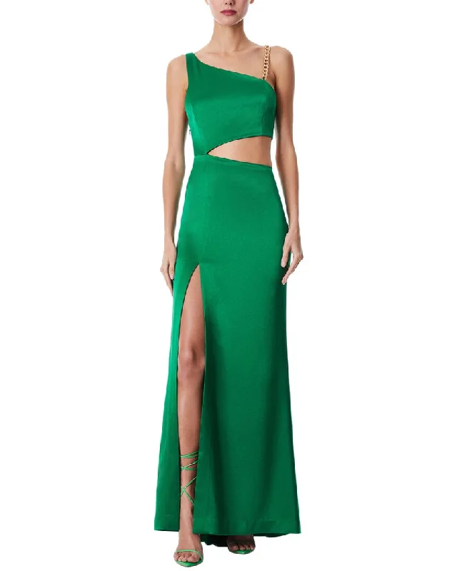 New In This Season alice + olivia Karoline Cutout Gown Dreamy Draping