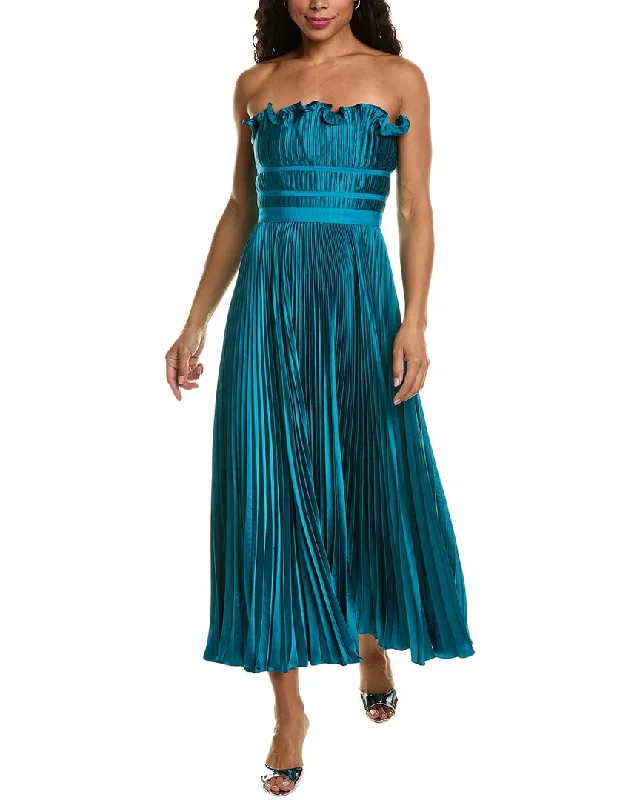 Get The Latest Trends AMUR Giada Pleated Midi Dress Playful Elegance