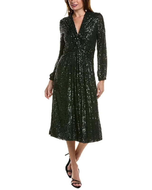 Chic Trends Unveiled Anne Klein Sequin Midi Dress Minimalist Office - Ready Style