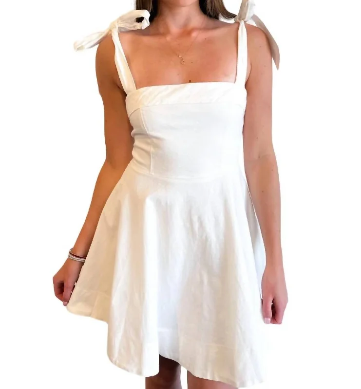 Hot Deals Athena Mini Dress In White Effortless Comfort