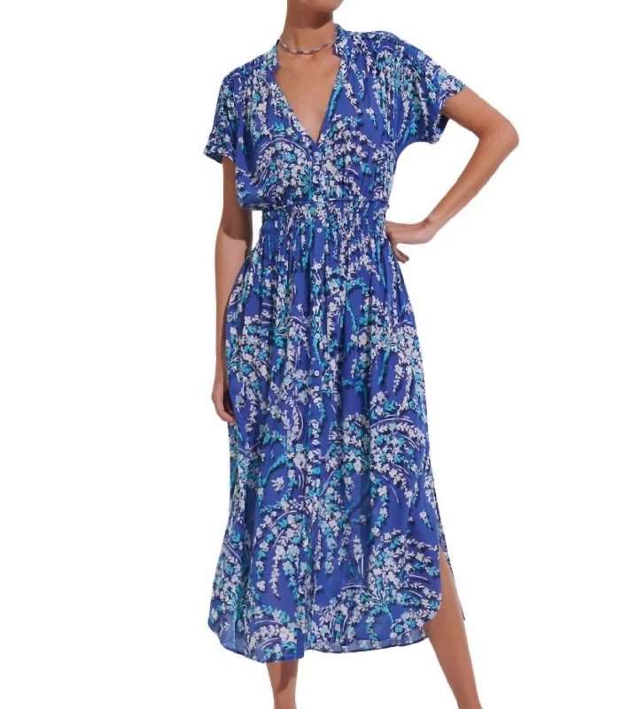 Fashionista Sale Becky Maxi Dress In Blue Kaktus Modern Romance