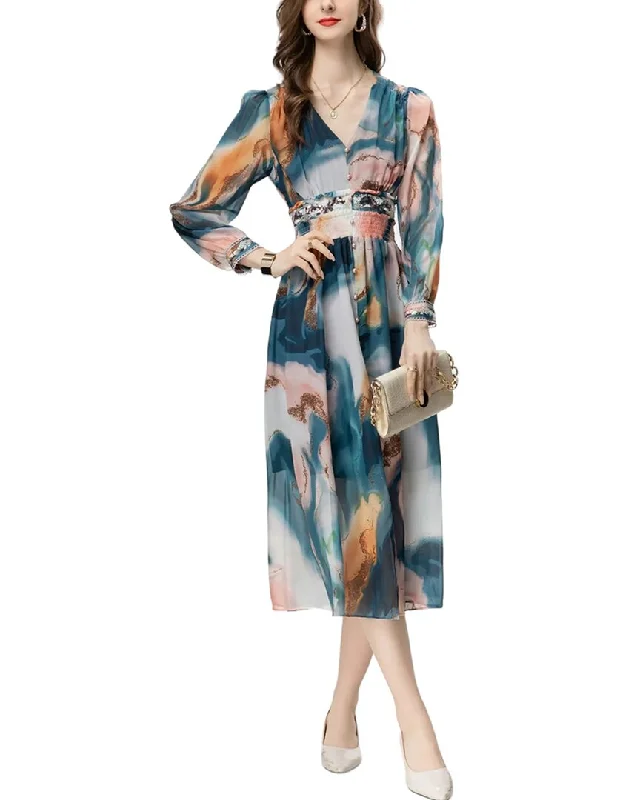 Sleek Style Discounts BURRYCO Midi Dress Vibrant Prints