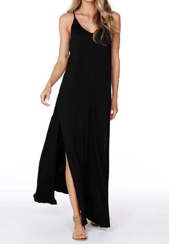 Exclusive Discount Cami Maxi Dress In Black Sophisticated Cut