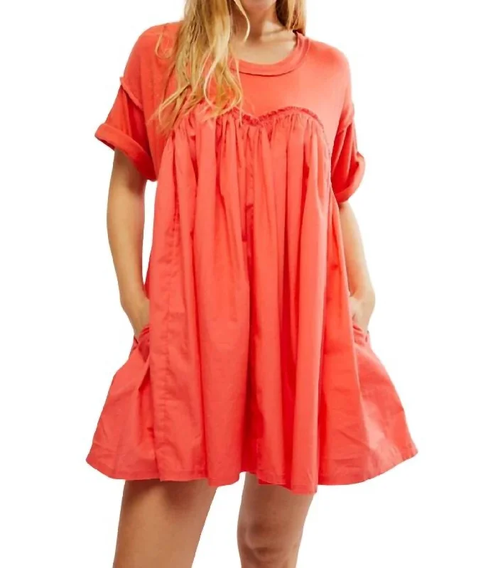 Style Upgrade Catalina Mini Dress In Radiant Watermelon Seasonal Trend