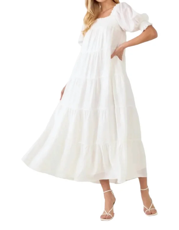 Casual Yet Chic Sales Chaplin Maxi Dress In White Feminine Flow