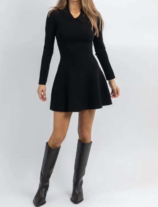 Sleek Style Discounts Charlotte Knit Mini Dress In Black Boho - Chic Festival - Ready Style