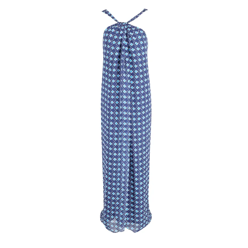 Sale Event, Prices Rock Diane Von Furstenberg Lilita Halter Maxi Dress in Blue Silk Elevated Style