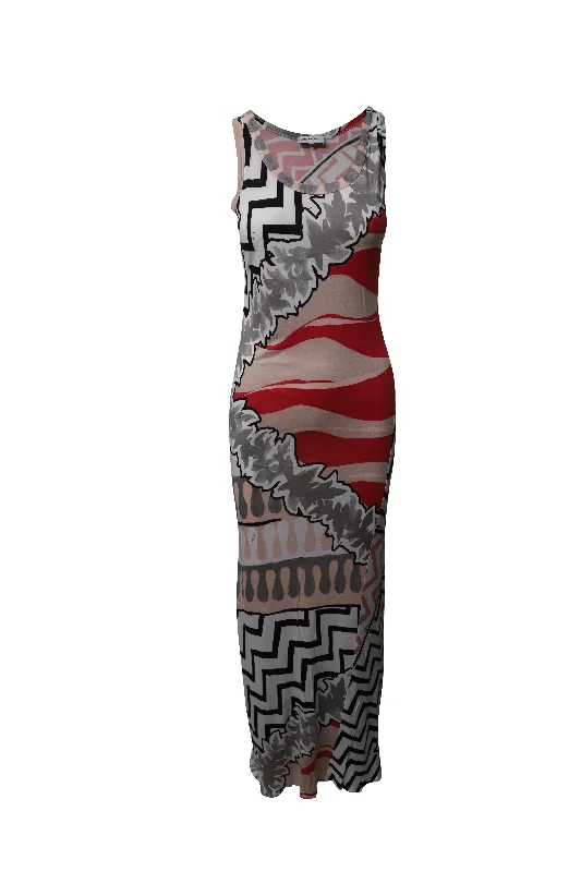 Contemporary Chic Promotions Emilio Pucci Sleeveless Printed Maxi Dress in Multicolor Silk Chic Allure