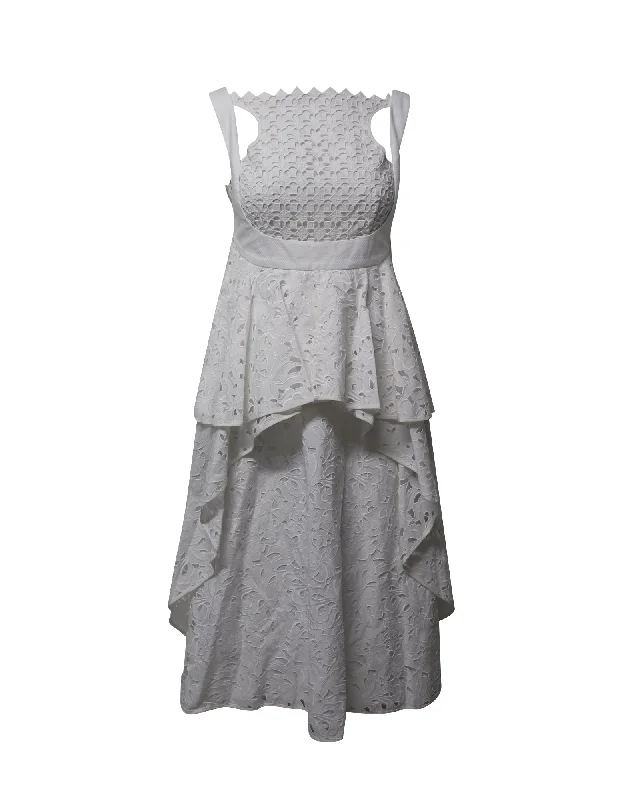 Sustainable Fashion Extravaganza Erdem Broderie Anglaise Midi Dress in White Cotton Nordic Minimalist Home Look