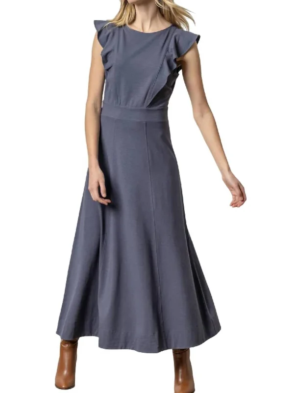 Casual Fashion Flounce Trim Maxi Dress In Odyssey Today Only