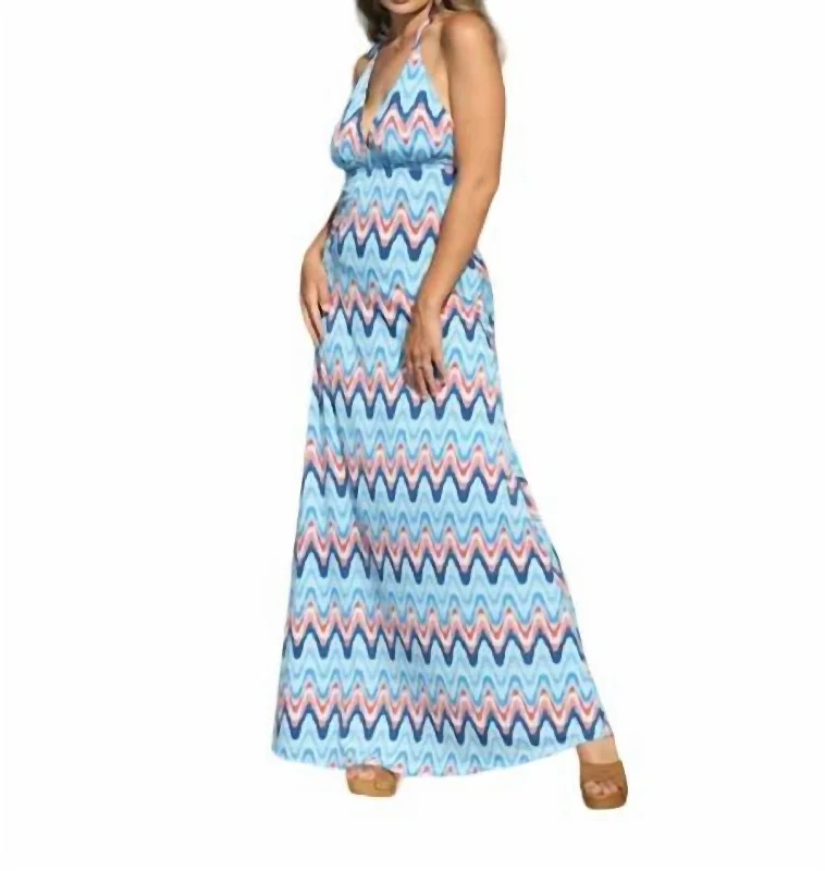 Street Style Discounts Halter Maxi Dress In Tiano Contemporary Chic