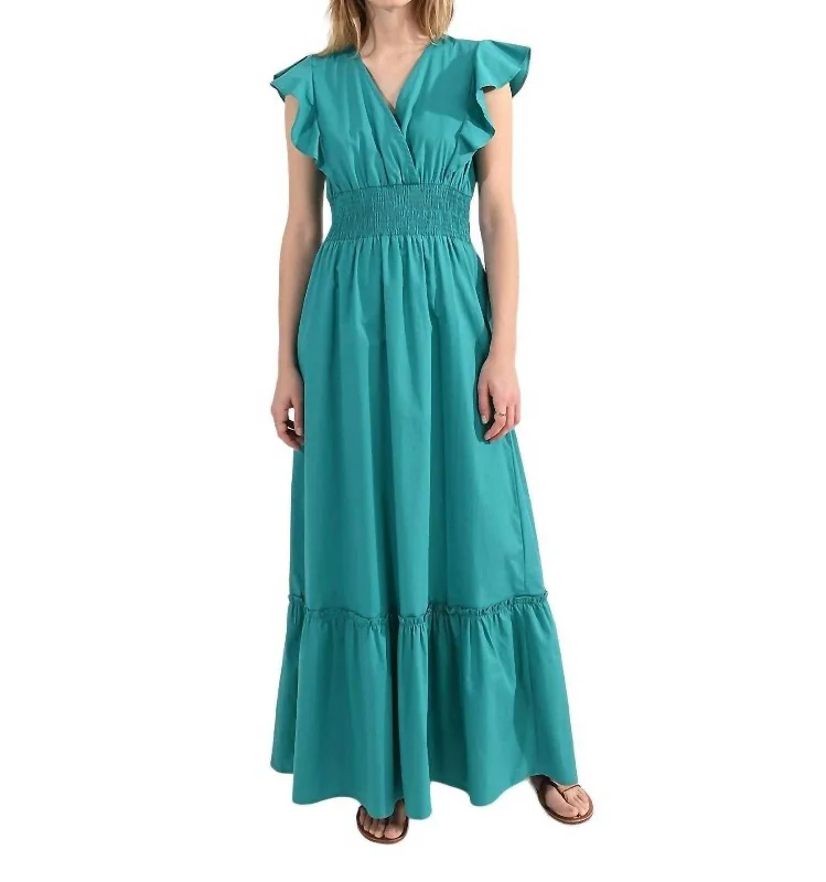 Trendy Threads Heloise Maxi Dress In Emerald Classic Timeless Elegant Style