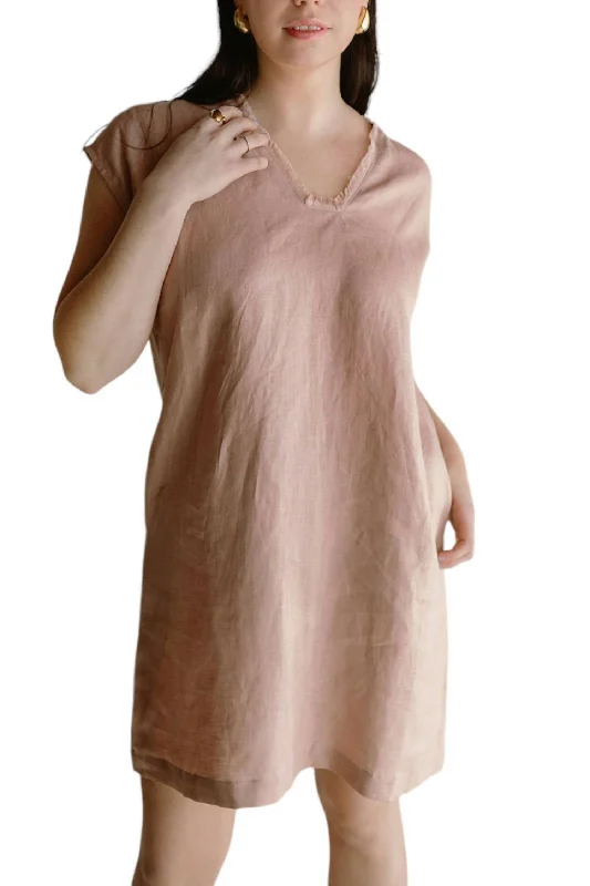 Holiday Attire Sale Linen Mini Dress In Haze Refined Look