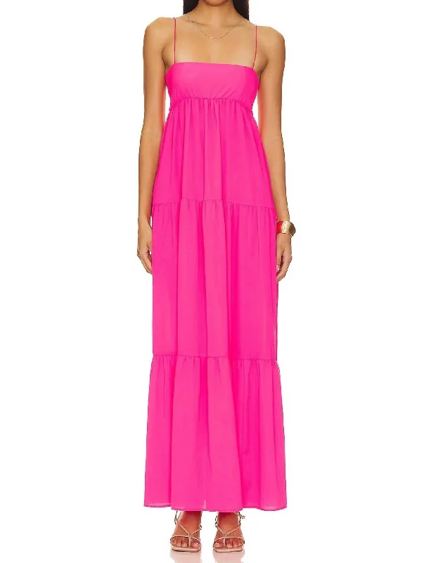 Holiday Glam Long Weekend Maxi Dress In Pink Pebble Subtle Sophistication