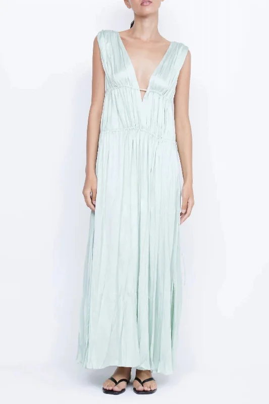 Summer Deals Louann Maxi Dress In Mint Polished Finish