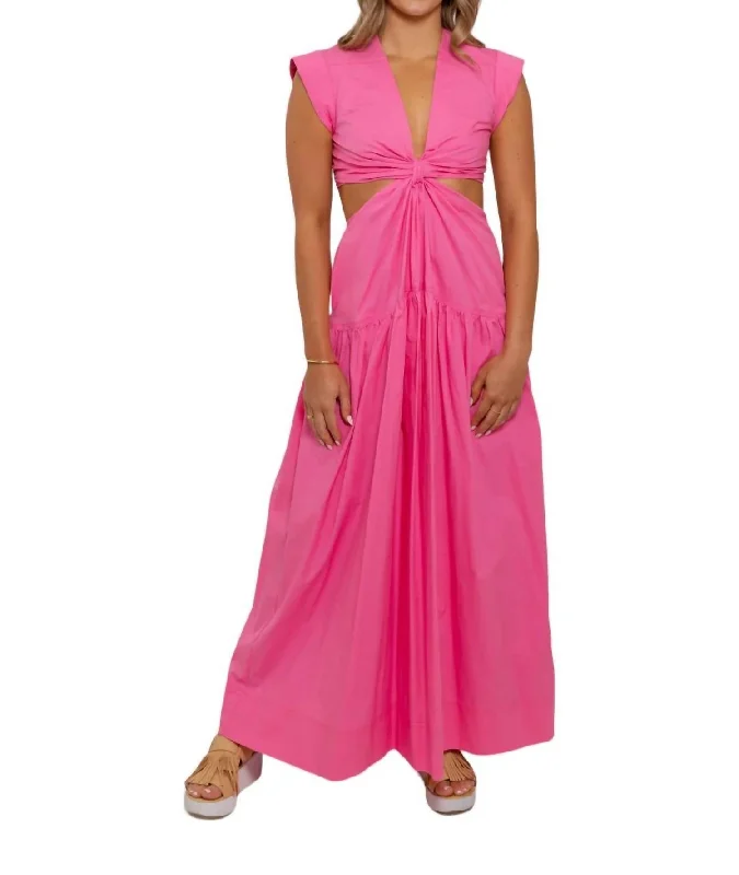 Stupidly Low Prices Lucy Cut Out Maxi Dress In Hot Pink Chic Allure