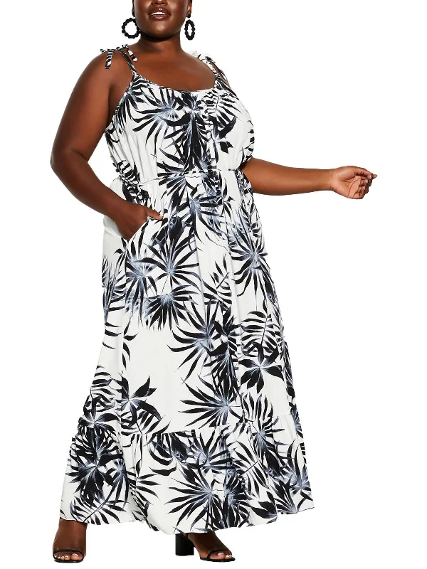 Sophisticated Style Offers Plus Womens Printed Lightweight Maxi Dress Chic Sophistication