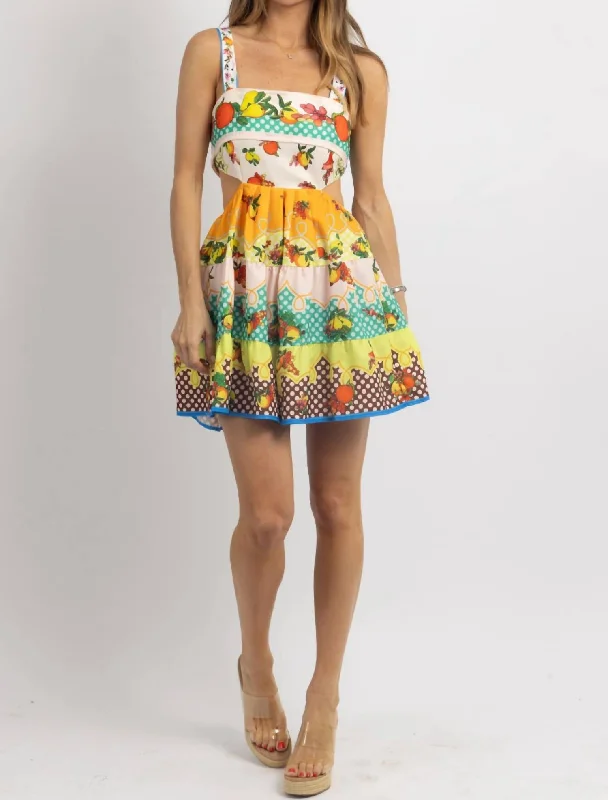 Feminine Luxe Style Sale Praiano Mini Dress In Multi-Colored Y2K Nostalgic Fashion Look