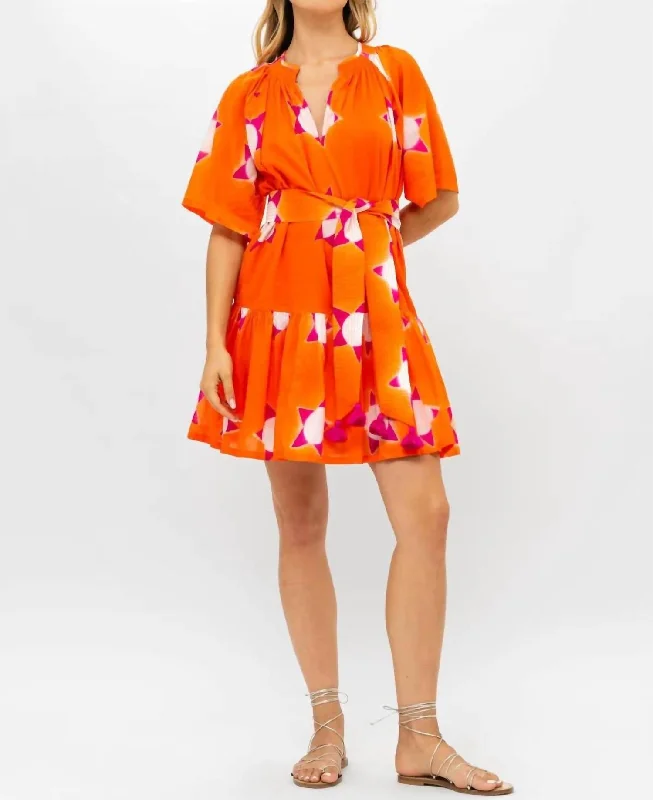 Stupidly Low Prices Raglan Belted Mini Dress In Mela Orange Casual Weekend Relaxed Style