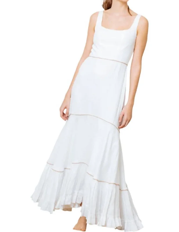 Statement Fashion Offers Rebecca Maxi Dress In White Luxe Layering