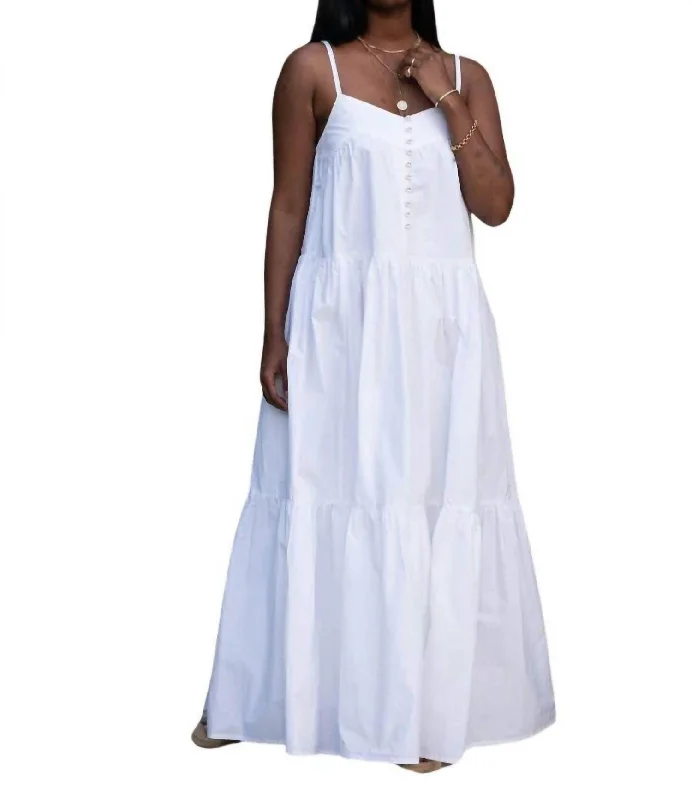 Limited Time Flash Sale Rio Poplin Maxi Dress In White Elegant Attire