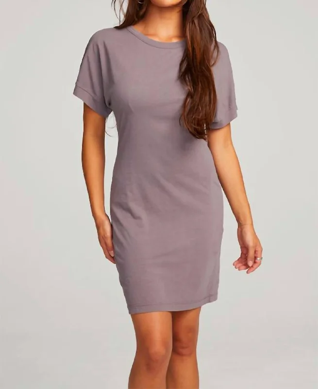 Laid-Back Fashion Offers Saloon Mini Dress In Purple Sage Nordic Minimalist Home Look