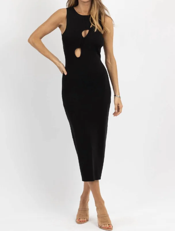 Limited Edition Sasha Cutout Midi Dress In Black Formal Outfit