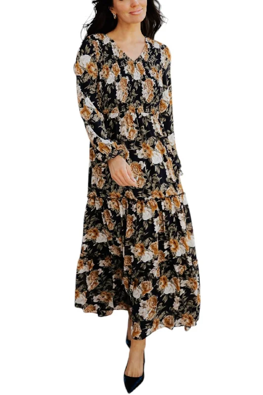 Limited Time Deal September Maxi Dress In Fall Frenzy Elevated Style