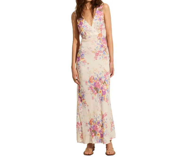 Best Sellers Solene Maxi Dress In Ivory Print Dreamy Aesthetic