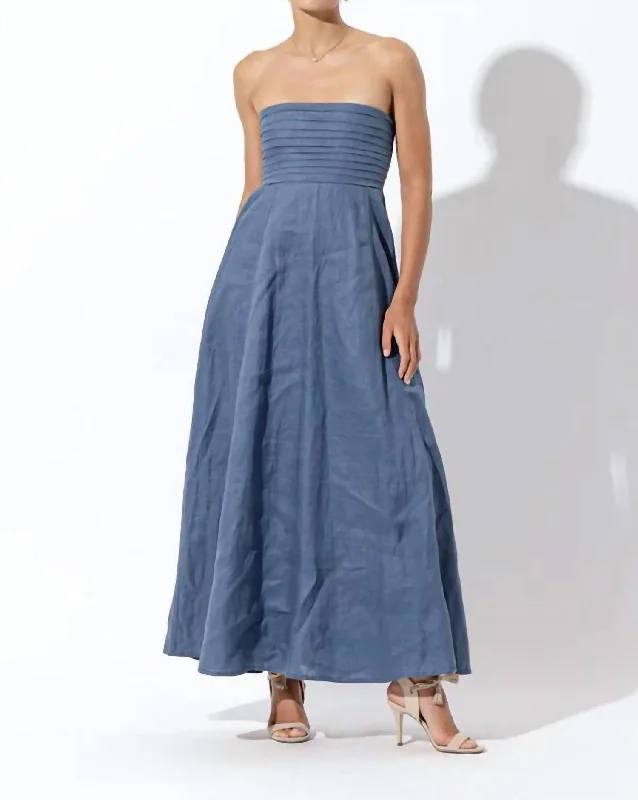 Seasonal Picks Talia Linen Maxi Dress In Ash Artful Design